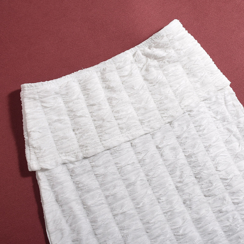 Ensembles de jupe plissée sans manches à lacets blanc