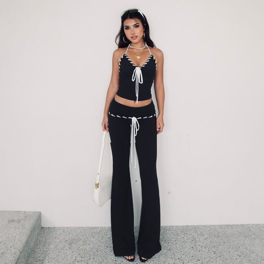 Ensemble pantalon avec haut dos nu